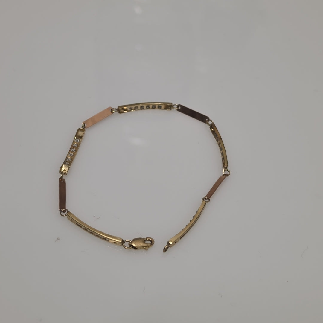 PULSERA ORO COMBINADO 10 K 2.9 GRMS (SEMINUEVO)