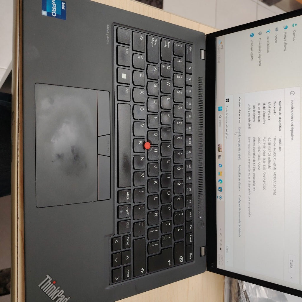LAPTOP LENOVO THINKPAD T14 GEN 4 (2024) 512 GB SSD 16 GB RAM (SEMINUEVO)