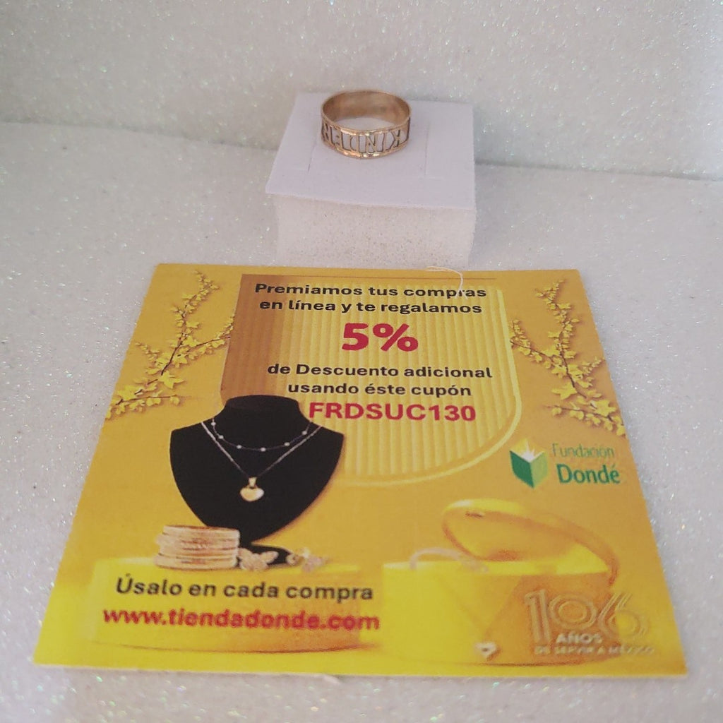 ANILLO DE GRADUACIÓN ORO 10 K 1 GRMS (SEMINUEVO)