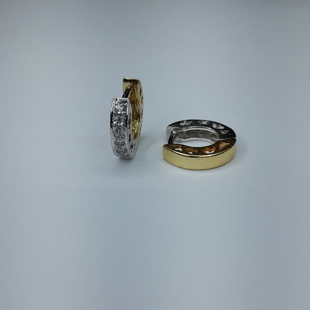 ARRACADAS PAR ORO, ORO BLANCO 14 K 3.9 GRMS (SEMINUEVO)