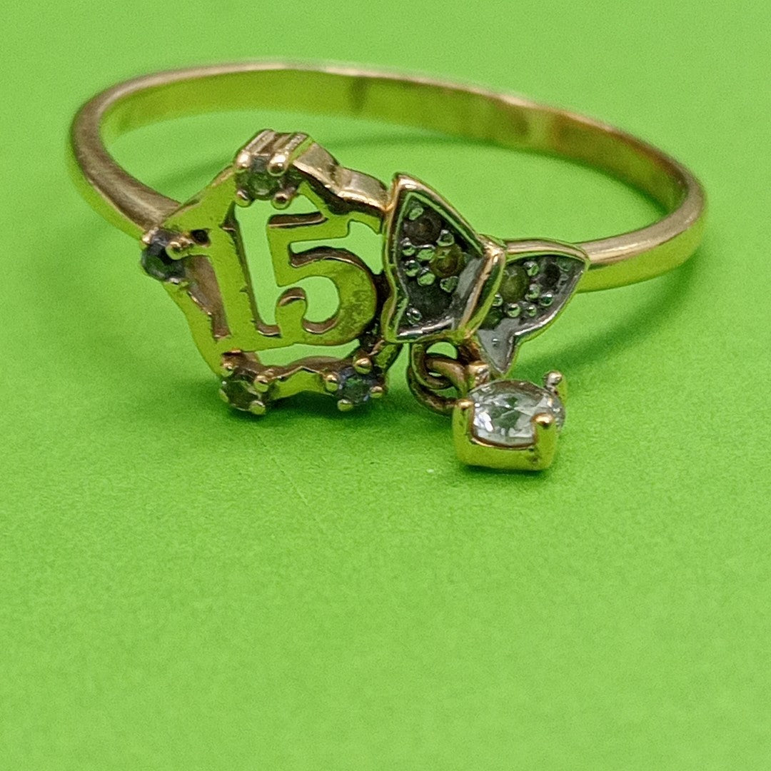 ANILLO CONMEMORATIVO ORO 10 K 2,00 GRMS (SEMINUEVO)