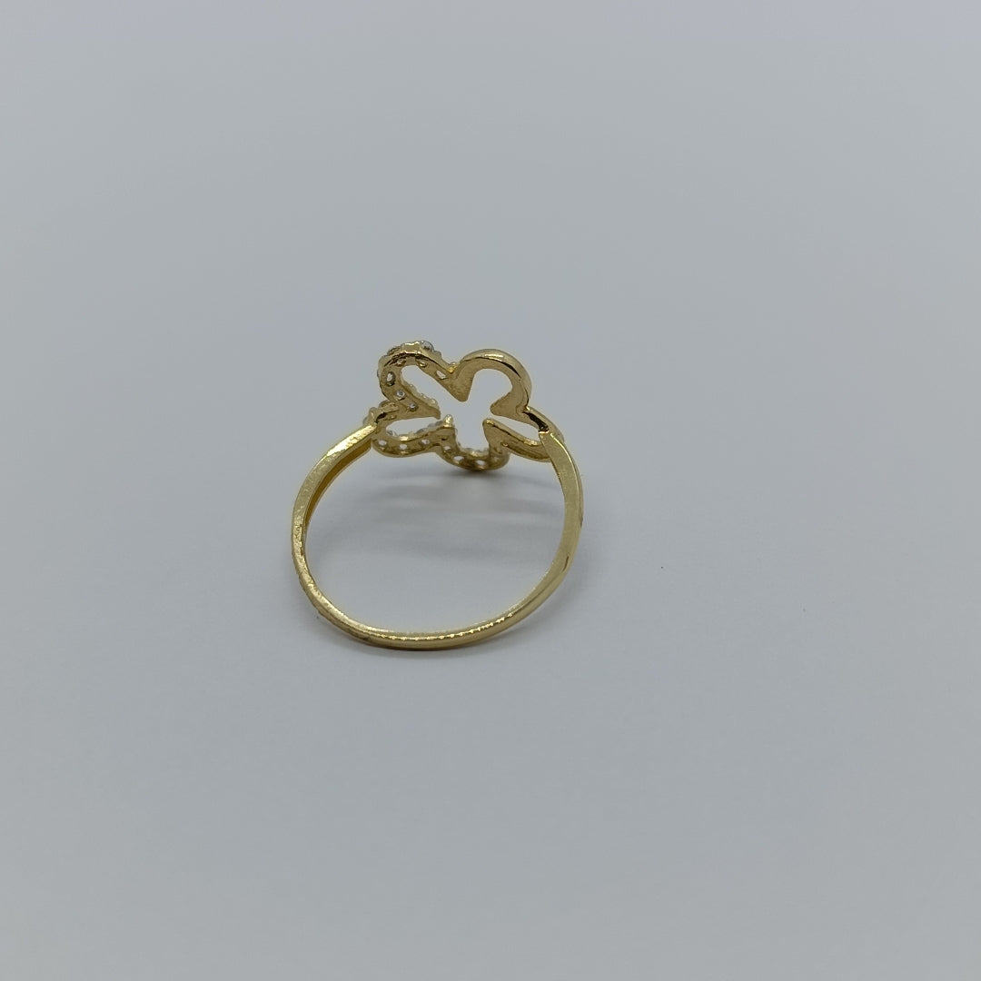 ANILLOS FIG FLOR C CIRCONIAS 14K TALLA 8 1.5 GR (NUEVO)