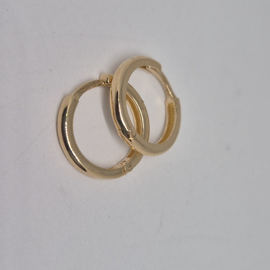 ARETES HUGGIES LISAS 14K 1.6 GR (NUEVO)