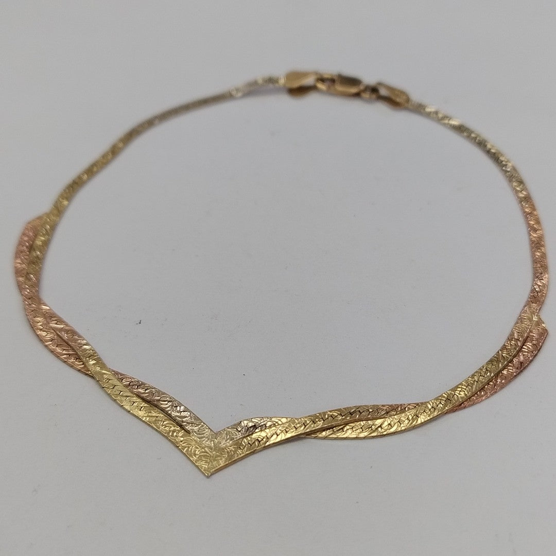 PULSERA ORO COMBINADO 14 K 2,70 GRMS (SEMINUEVO)