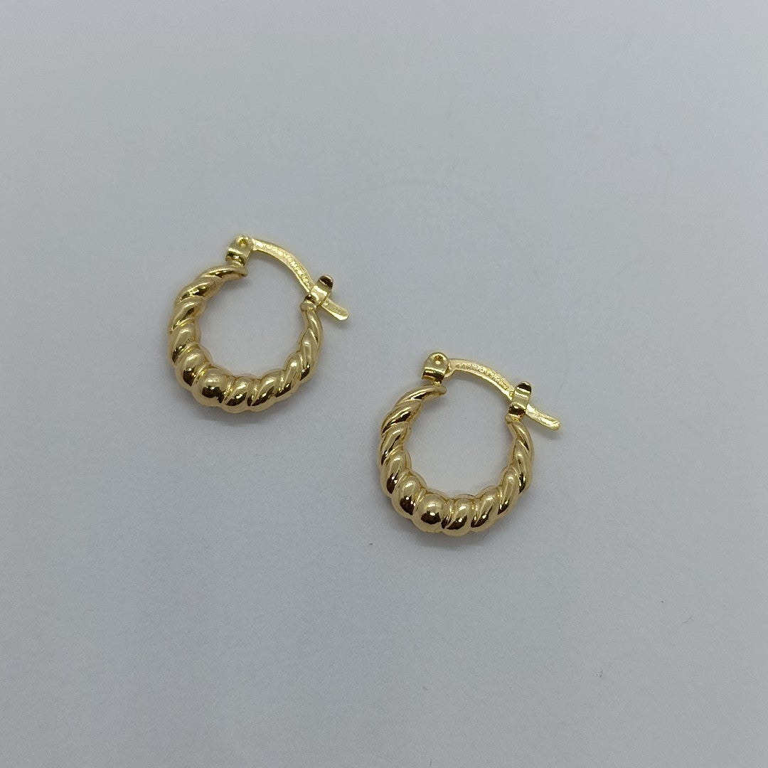 ARETES ARRACADAS TZL HUECAS 14K 1.5 GR (NUEVO)