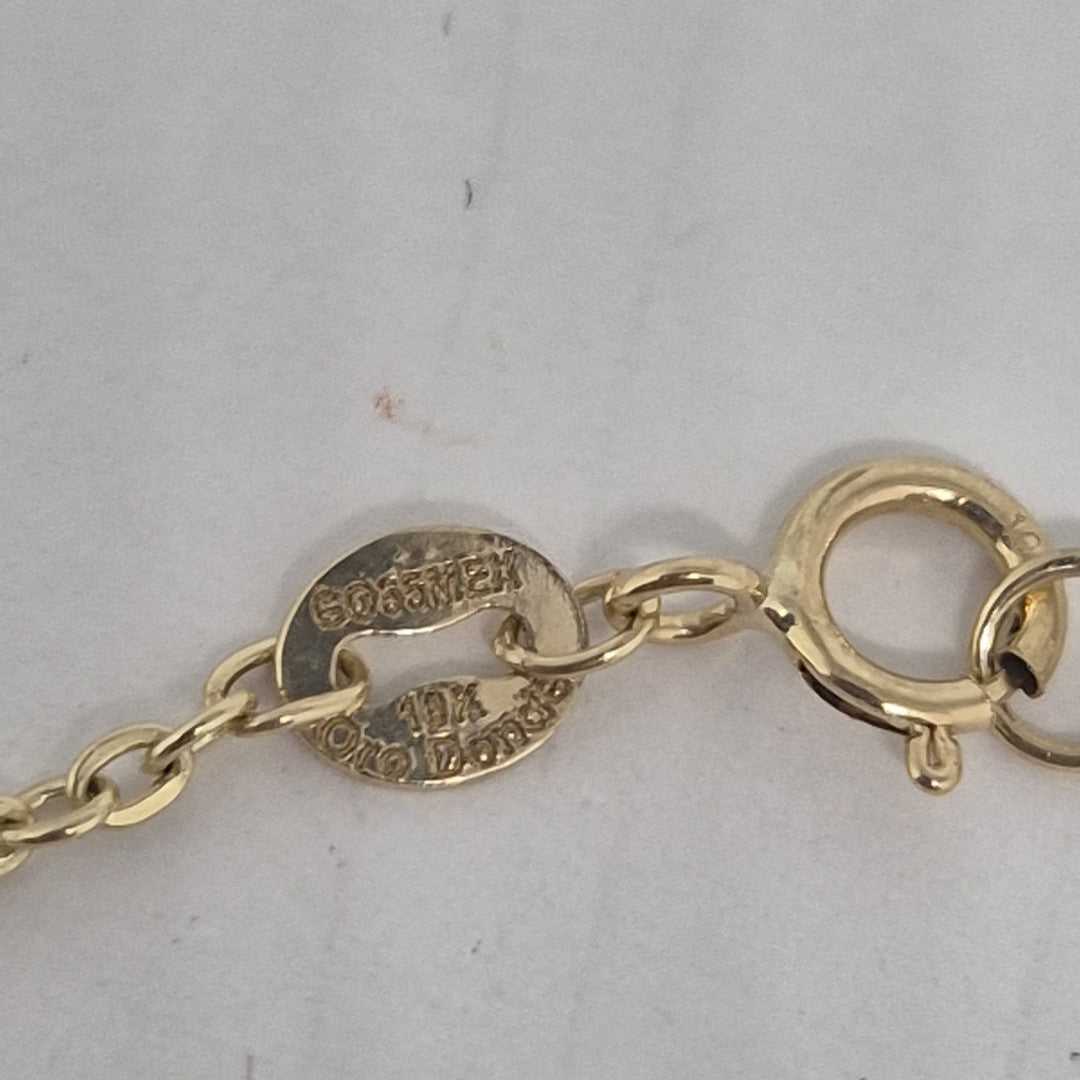 PULSERA ESPECIAL CON DIJES ELEFANTES 10K 18 CM 2.1 GR (NUEVO)