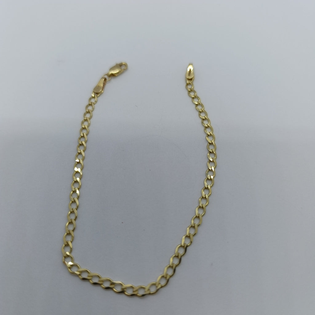 PULSERA TEJIDO BARBADA 14K 21 CM 3.8 GR (NUEVO)