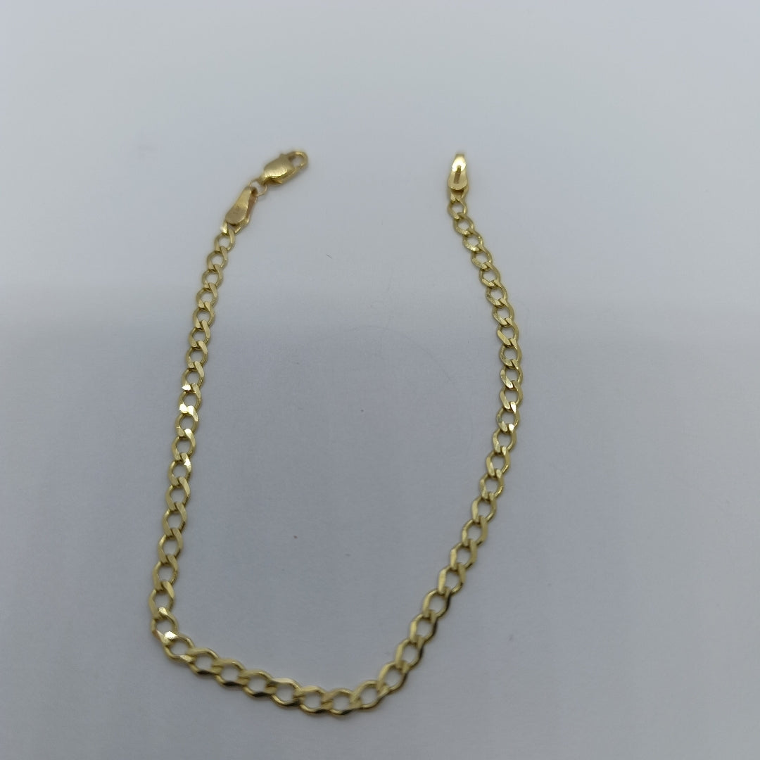 PULSERA TEJIDO BARBADA 14K 21 CM 3.8 GR (NUEVO)