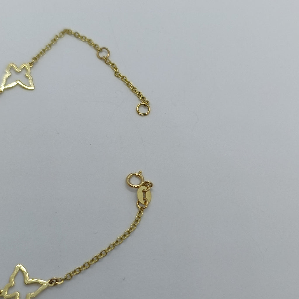 PULSERA ESPECIAL C MARIPOSAS 14K 18 CM 1.7 GR (NUEVO)