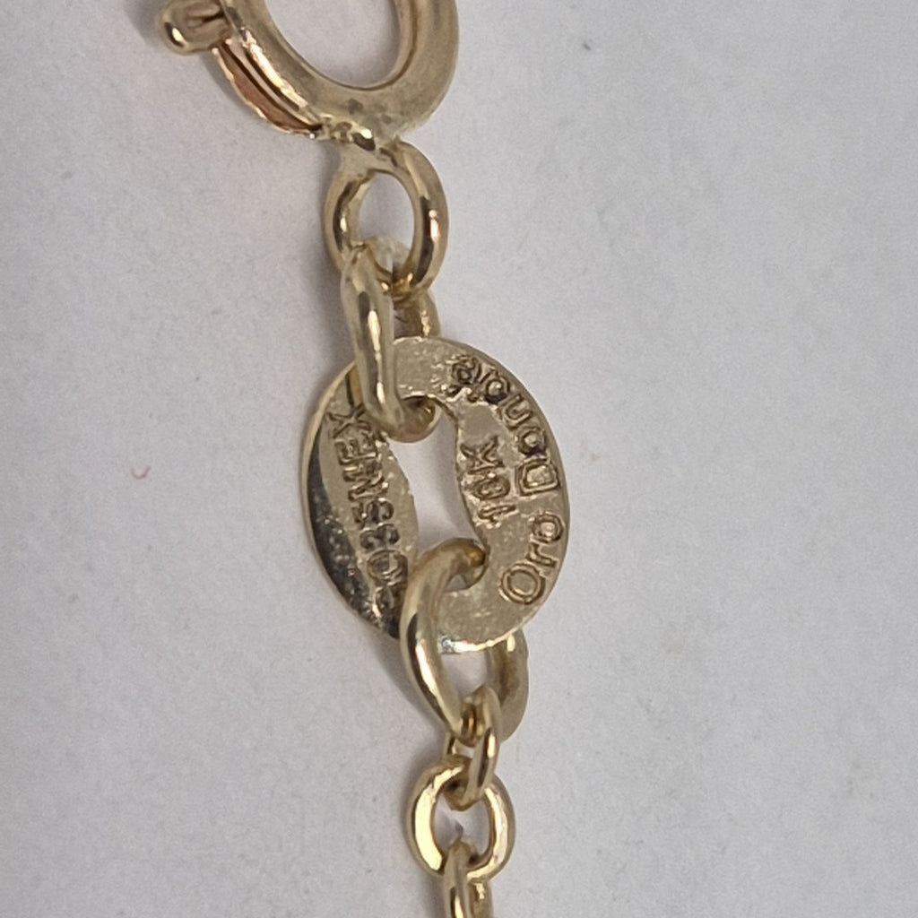 PULSERA ESPECIAL CON DIJES DELFINES 10K 18 CM 1.9 GR (NUEVO)