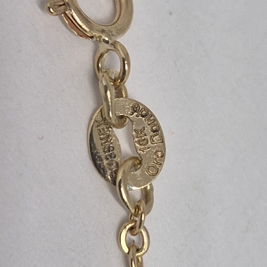 PULSERA ESPECIAL CON DIJES DELFINES 10K 18 CM 1.9 GR (NUEVO)