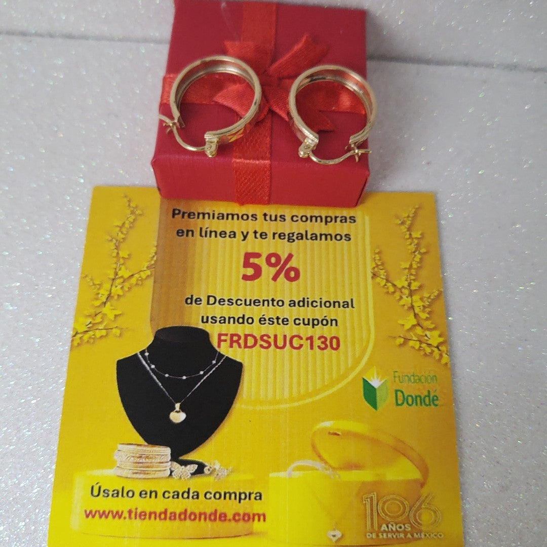 ARETES ARRACADAS LABRADAS 10K 2.1 GR (NUEVO)