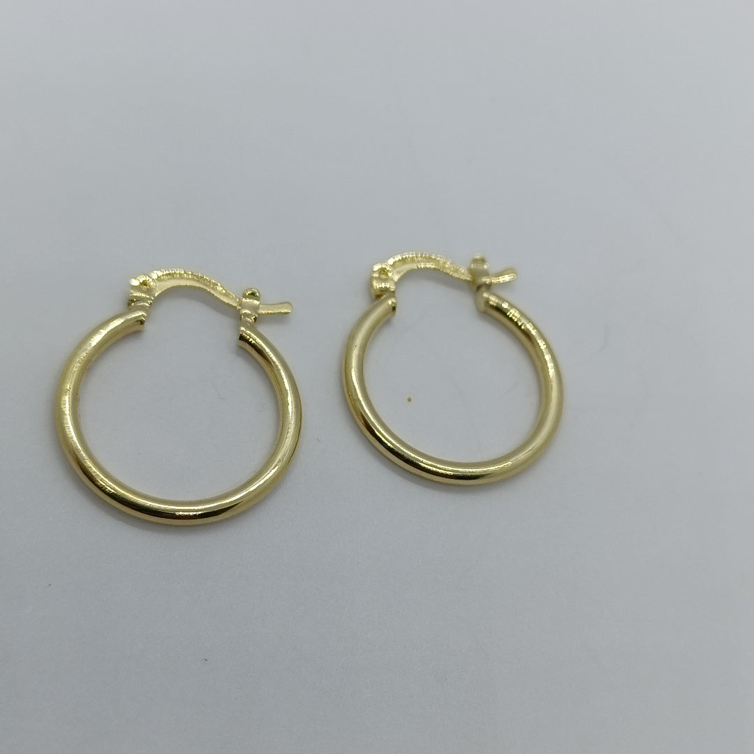 ARETES TEJIDO ARRACADAS LISAS 14K 1.2 GR (NUEVO)
