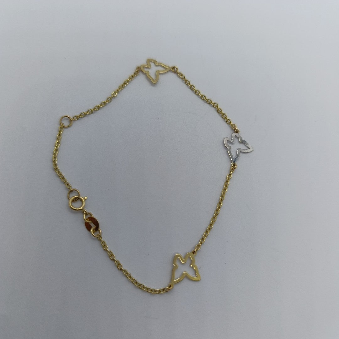 PULSERA ESPECIAL C MARIPOSAS 14K 18 CM 1.7 GR (NUEVO)