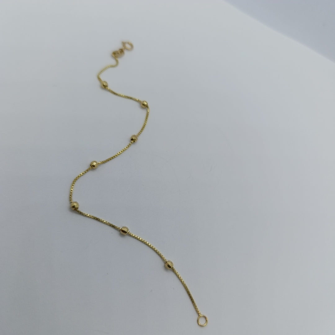 PULSERA ESPECIAL CON BOLITAS 14K 18 CM 1.4 GR (NUEVO)