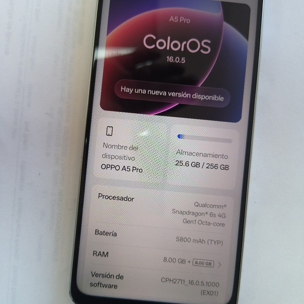 CELULAR OPPO A5 PRO CPH2711 (2025) 256 GB 8 GB RAM (SEMINUEVO)