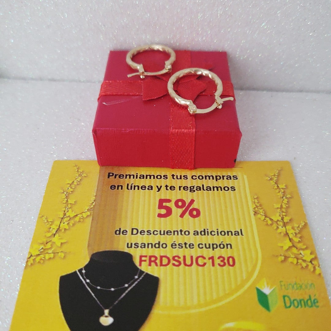 ARETES ARRACADAS TRENZADAS 14K 18 1.6 GR (NUEVO)