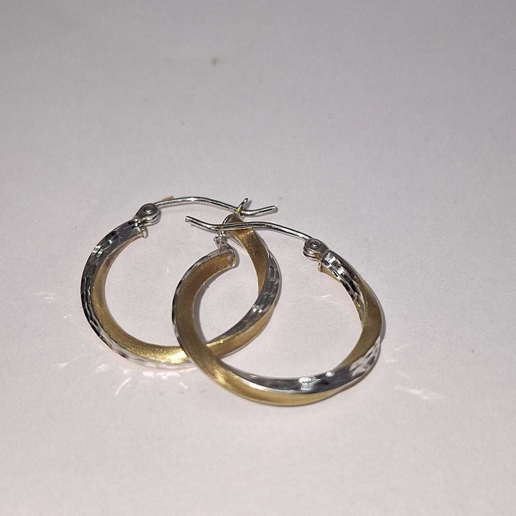 ARRACADAS PAR ORO, ORO COMBINADO 14 K 1.5 GRMS (SEMINUEVO)