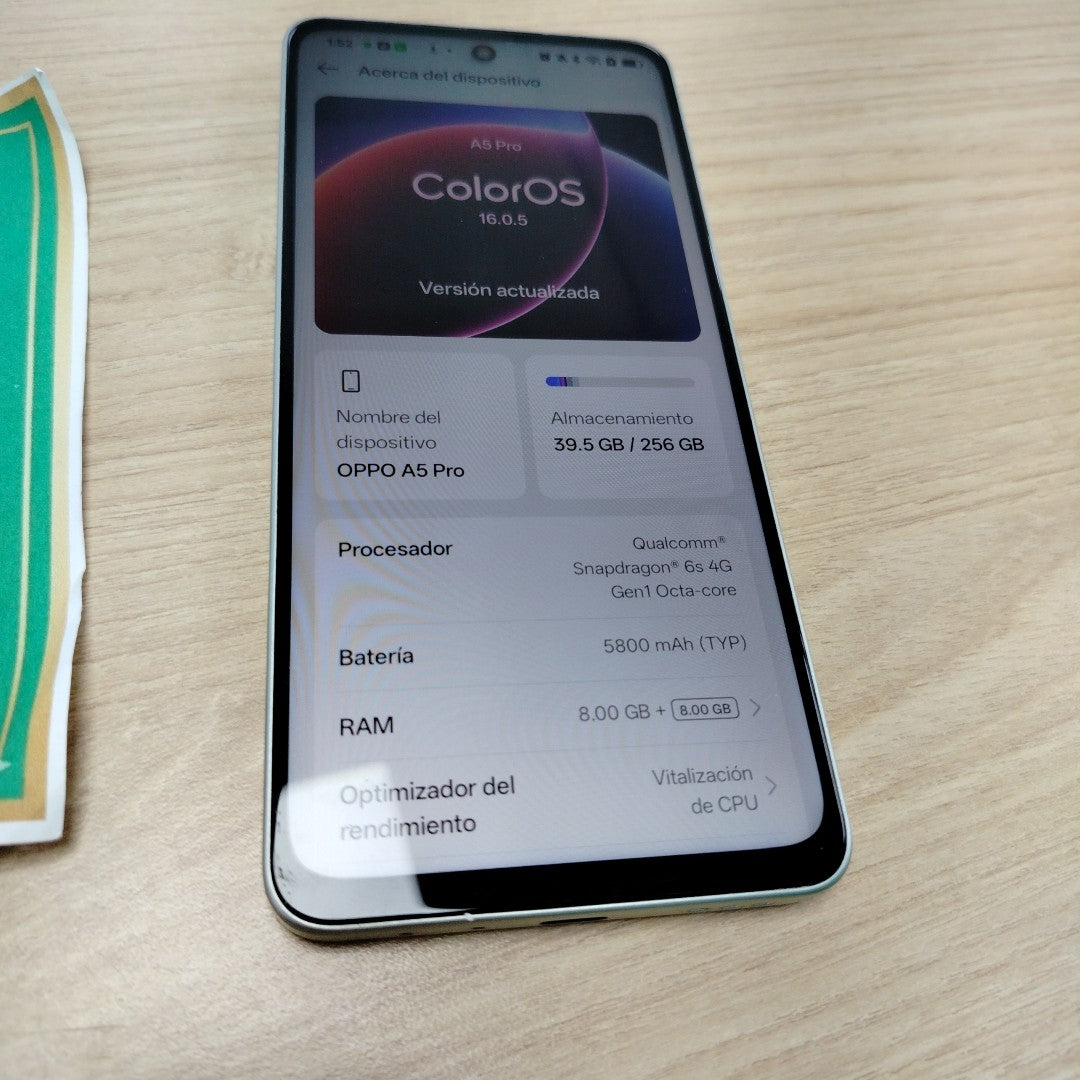 CELULAR OPPO A5 PRO CPH2711 (2025) 256 GB 8 GB RAM (SEMINUEVO)
