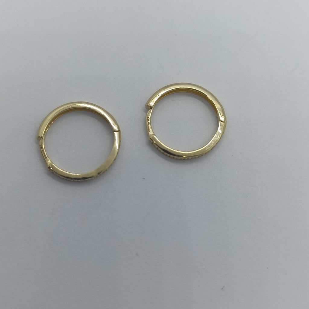 ARETES HUGGIES C CIRCONIA 14K 1.7 GR (NUEVO)