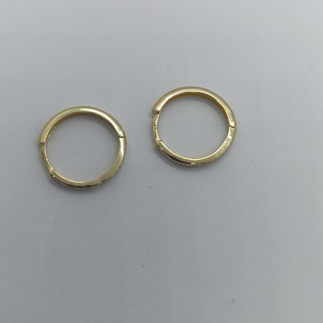 ARETES HUGGIES C CIRCONIA 14K 1.7 GR (NUEVO)