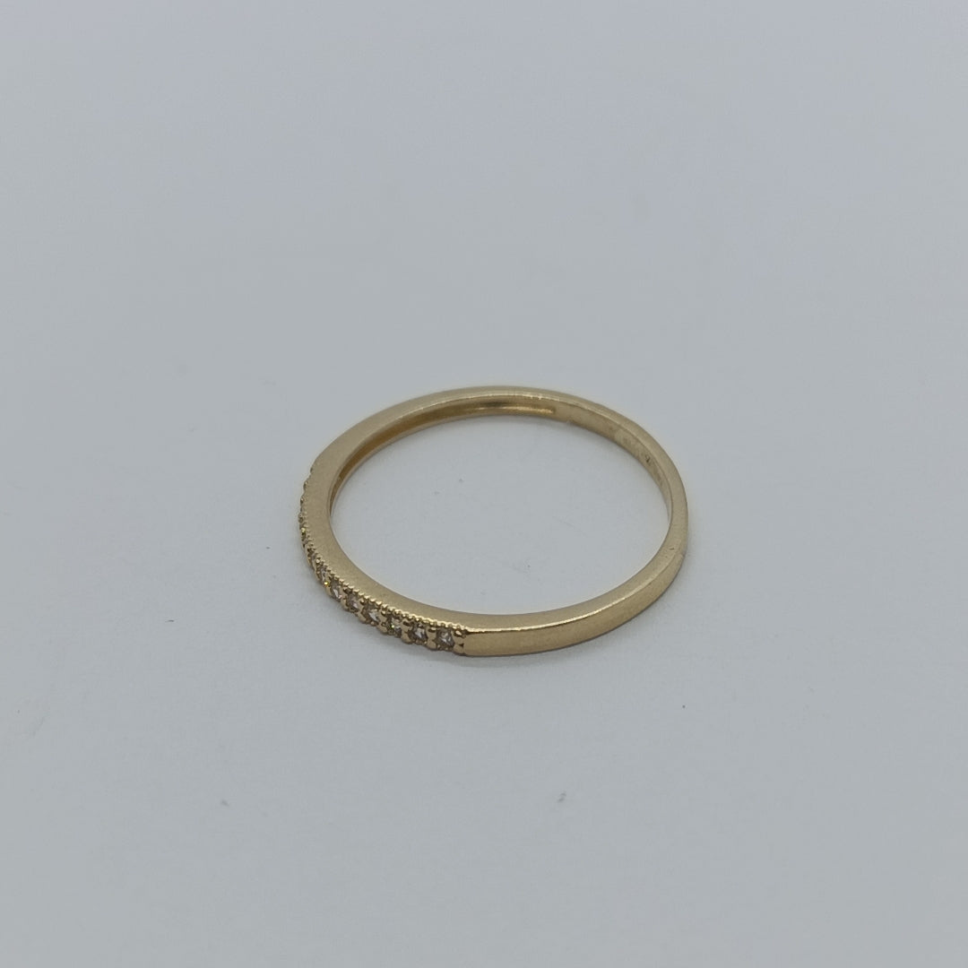 ANILLO ARGOLLA C CIRCONIAS 14K 9 TALLA 1.3 GR (NUEVO)