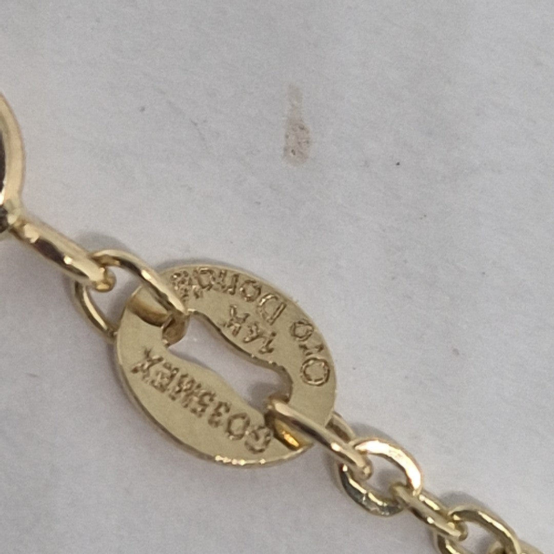 PULSERA ESPECIAL CON CORAZONES 14K 18 CM 1.4 GR (NUEVO)