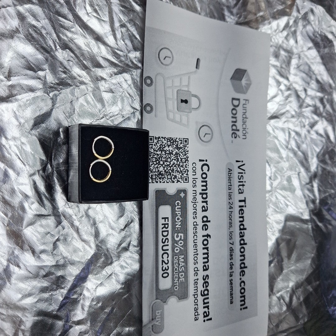 ARRACADAS PAR ORO BLANCO 14 K 0,80 GRMS (SEMINUEVO)