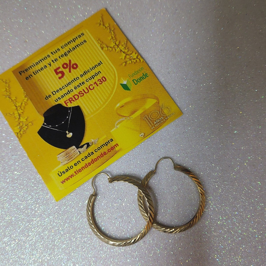 ARRACADAS PAR ORO 14 K 3.6 GRMS (SEMINUEVO)