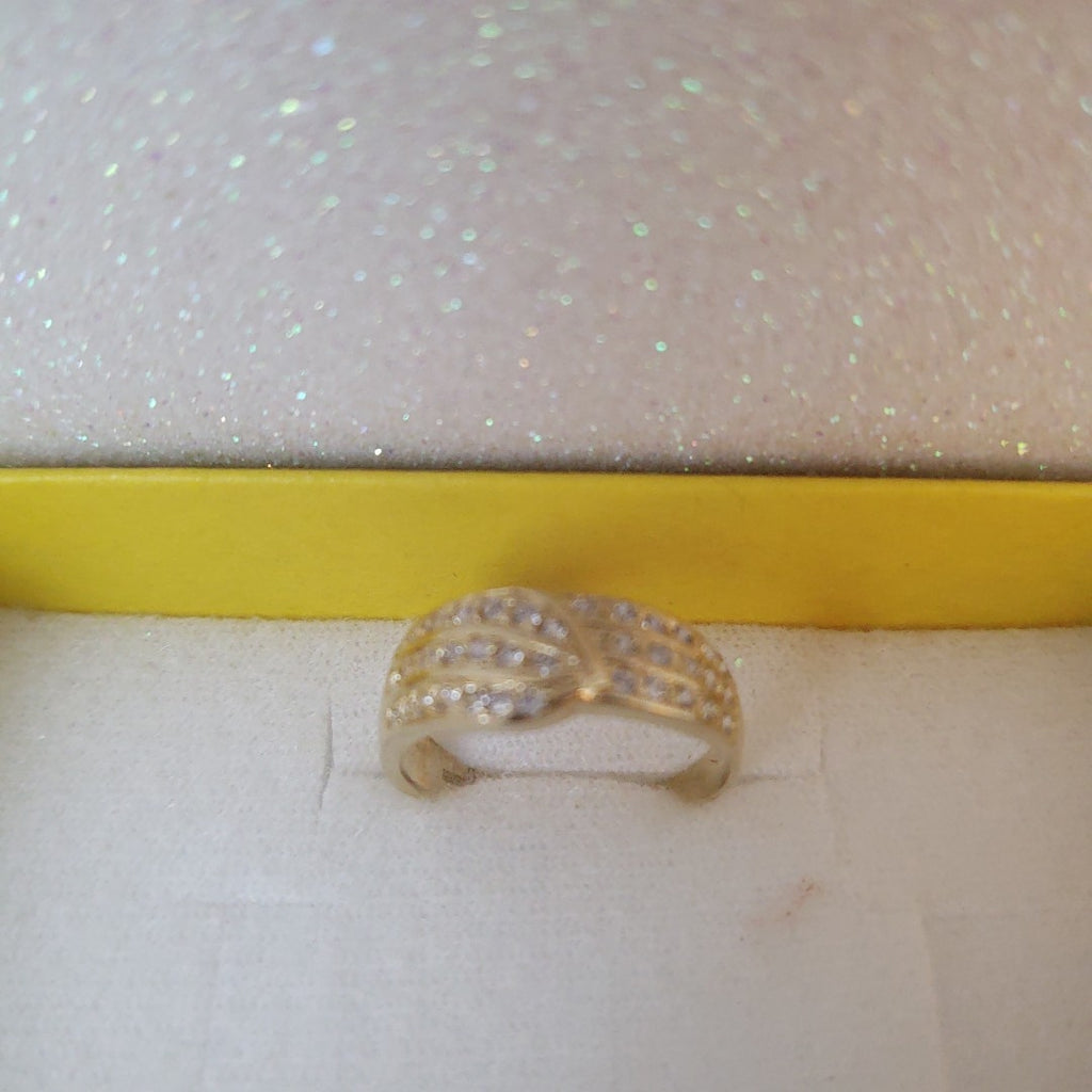 ANILLOS C CIRCONIAS 14K TALLA 8 3.1 GR (NUEVO)