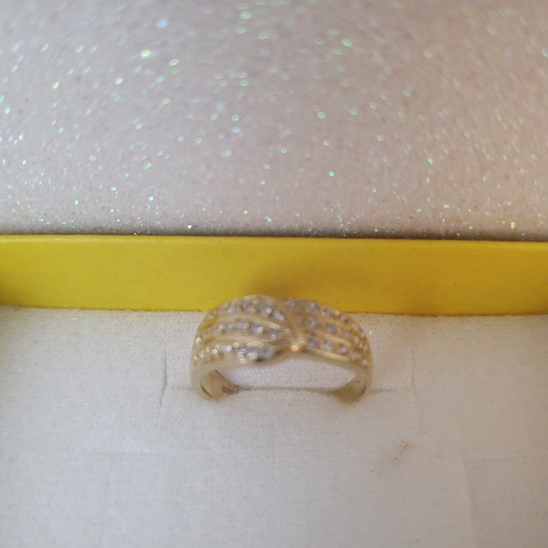 ANILLOS C CIRCONIAS 14K TALLA 8 3.1 GR (NUEVO)