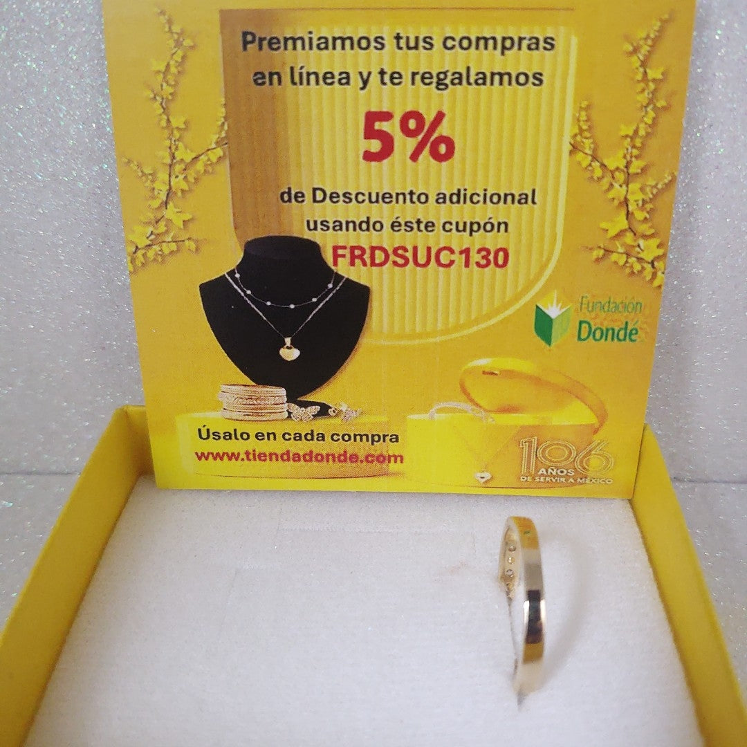 ANILLO ANILLITO C CIRCONIAS 14K 9 TALLA 2.4 GR (NUEVO)