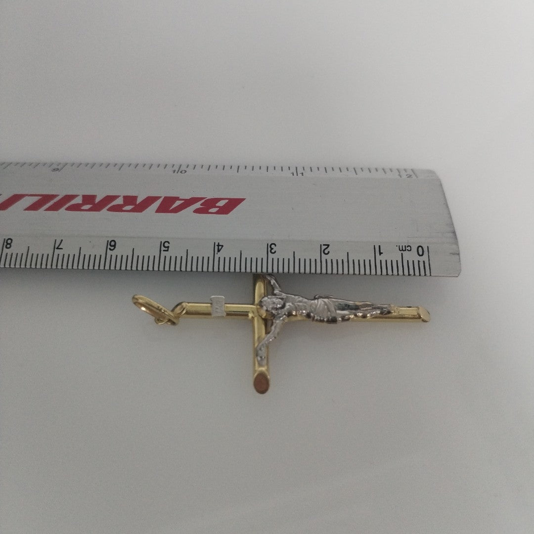 CRUZ, DIJE ORO, ORO COMBINADO 14 K 2.8 GRMS (SEMINUEVO)