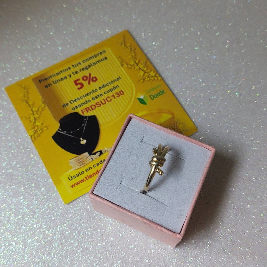 ANILLO ANILLITO C NUDO 14K 7 TALLA 2 GR (NUEVO)