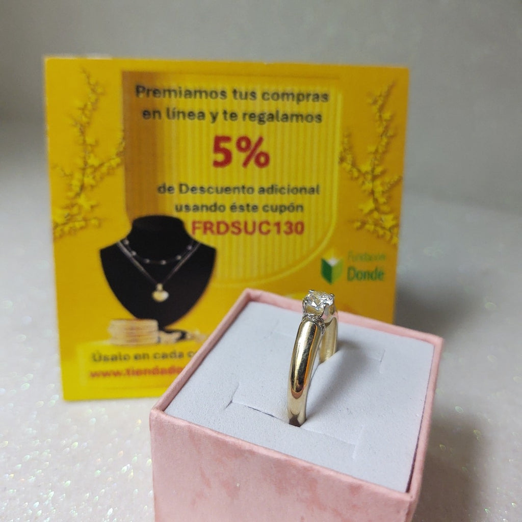 ANILLO ANILLITO C CIRCONIAS 14K 7 TALLA 2.3 GR (NUEVO)