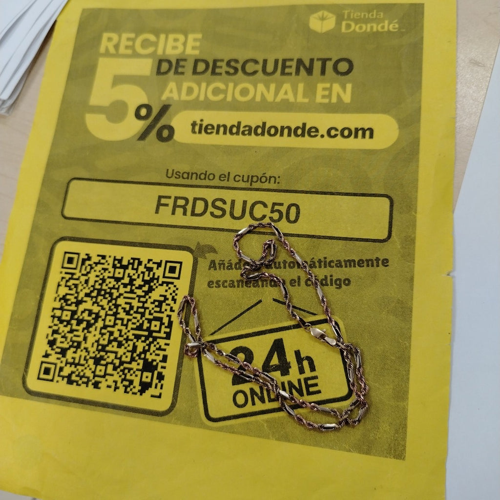 CADENA ORO, ORO COMBINADO 10 K 5 GRMS (SEMINUEVO)