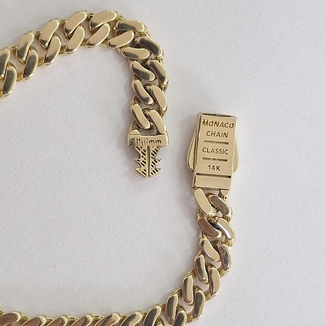 PULSERA CABALLERO MONACO ORO 14K 11.4 (NUEVO)
