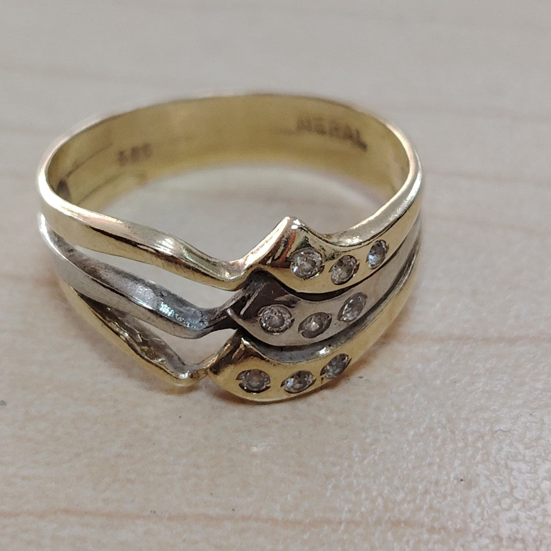 ANILLITO ORO COMBINADO 14 K 3,20 GRMS (SEMINUEVO)