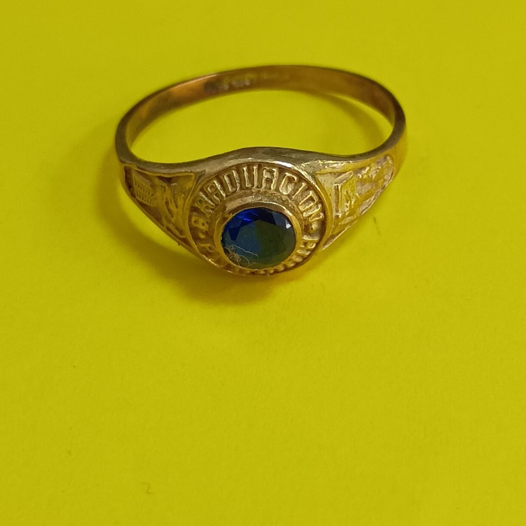 ANILLO DE GRADUACIÓN ORO 10 K 2 GRMS (SEMINUEVO)