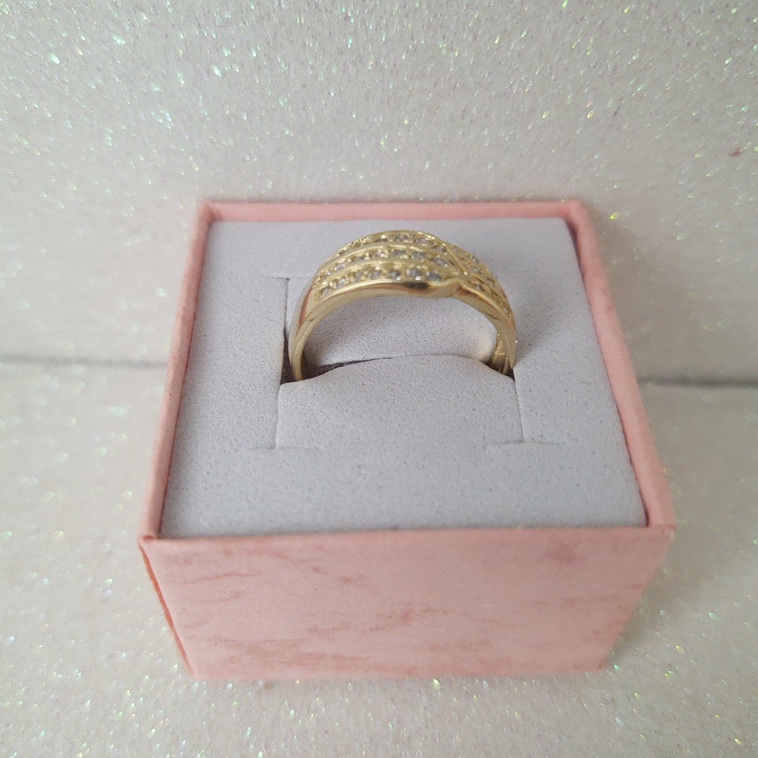 ANILLOS C CIRCONIAS 14K TALLA 7 2.8 GR (NUEVO)