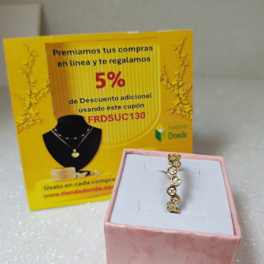 ANILLO ANILLITO C CIRCONIAS 14K 7.5 TALLA 2.3 GR (NUEVO)