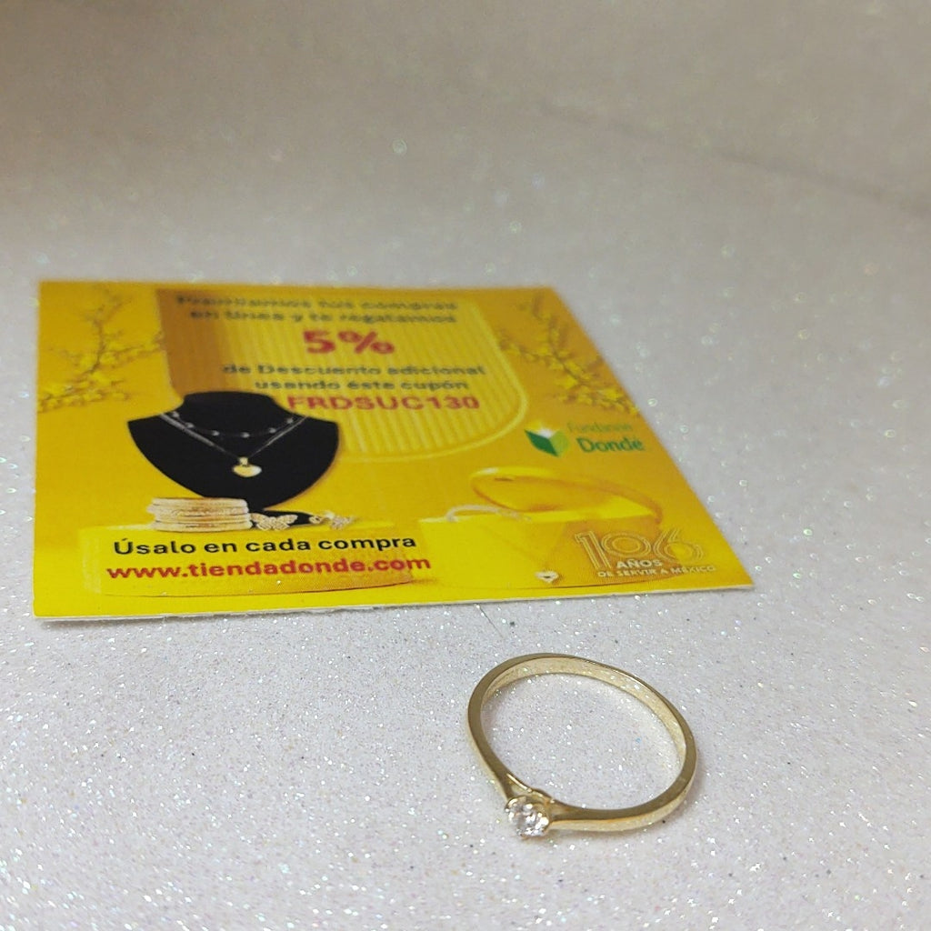 ANILLO ANILLITO SOLITARIO CIRCONIA 14K 8 TALLA 1.7 GR (NUEVO)
