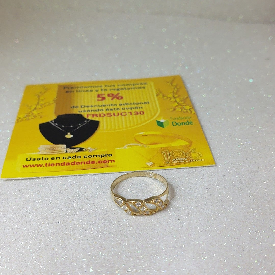 ANILLOS C CIRCONIAS 14K TALLA 7 1.3 GR (NUEVO)