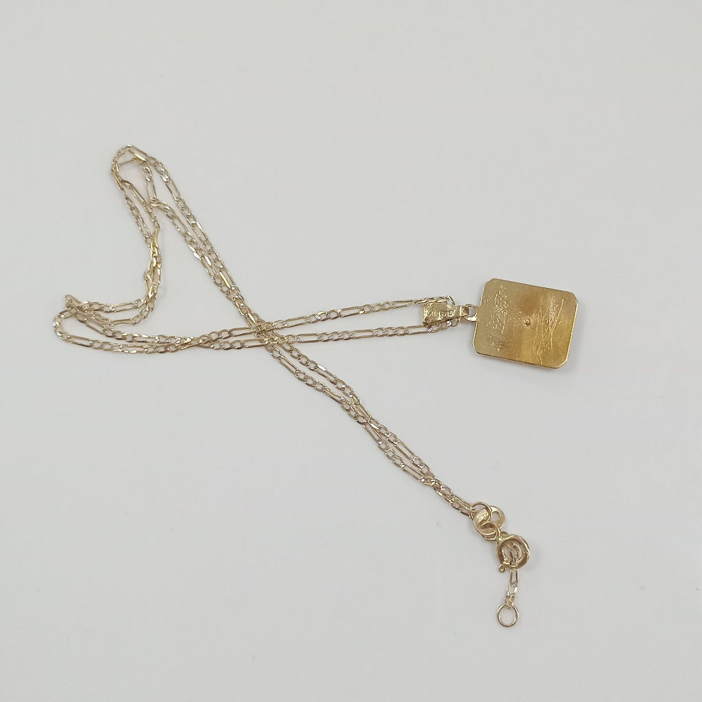 CADENA, MEDALLA RELIGIOSA ORO 14 K 2.6 GRMS (SEMINUEVO)