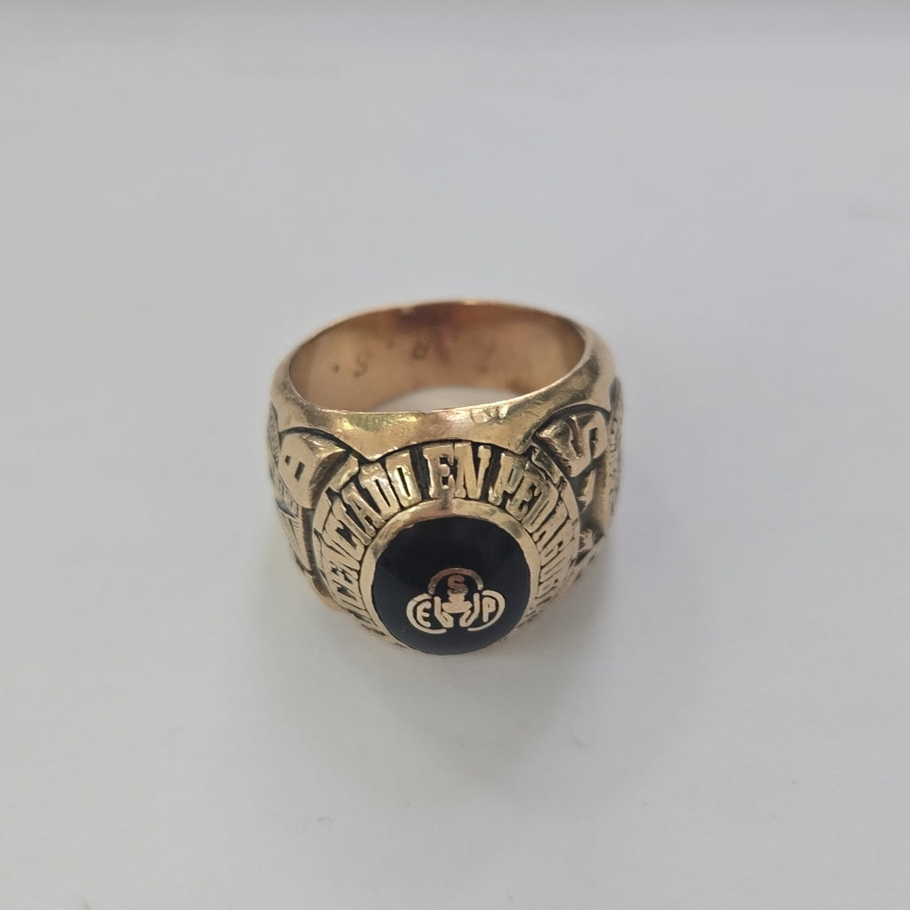 ANILLO DE GRADUACIÓN ORO 10 K 19.4 GRMS (SEMINUEVO)