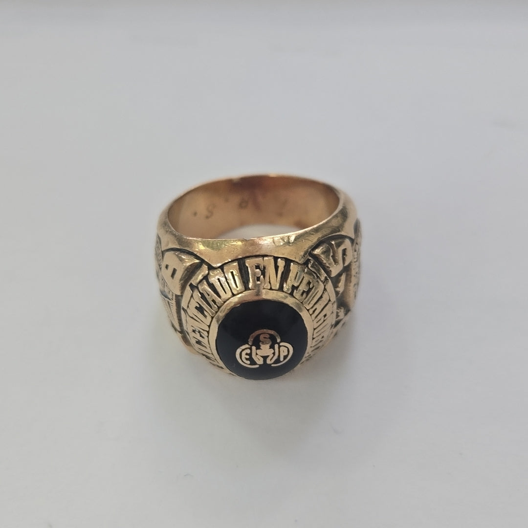 ANILLO DE GRADUACIÓN ORO 10 K 19.4 GRMS (SEMINUEVO)