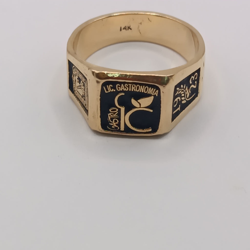 ANILLO DE GRADUACIÓN ORO 14 K 8.4 GRMS (SEMINUEVO)