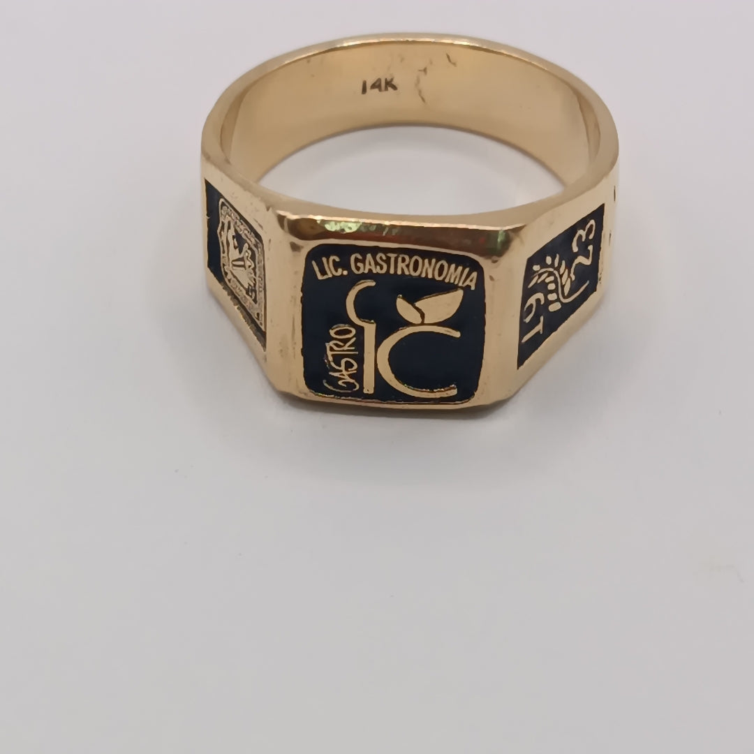 ANILLO DE GRADUACIÓN ORO 14 K 8.4 GRMS (SEMINUEVO)