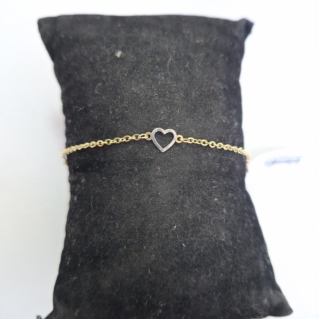 PULSERA ESPECIAL CON CORAZONES 14K 18 CM 1.3 GR (NUEVO)