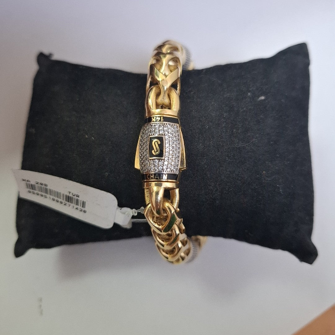 PULSERA CABALLERO MONACO ORO 14K 33.8 (NUEVO)